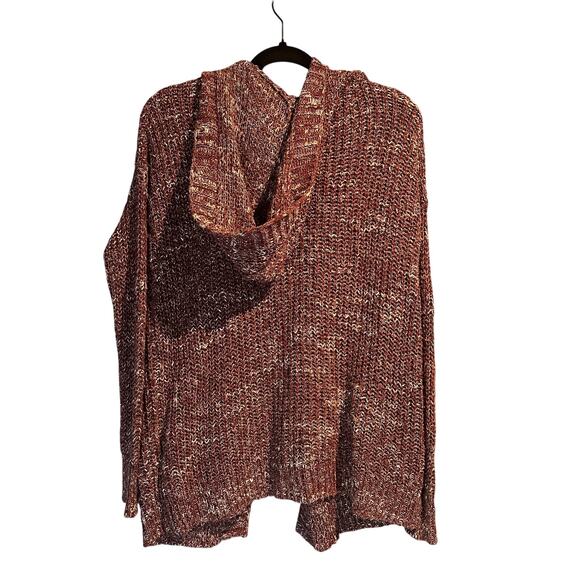 Hollister Size Small Hooded Open Front Cardigan Plum Warm Cozy Fall Winter Soft - Picture 2 of 7